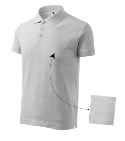 Poloshirt heren Cotton ash melange