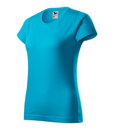 T-shirt dames Basic licht khaki - blue atoll