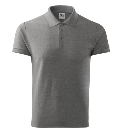 Poloshirt heren Cotton dark gray melange