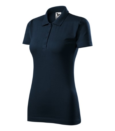 Poloshirt dames Single J. sky blue - navy blue
