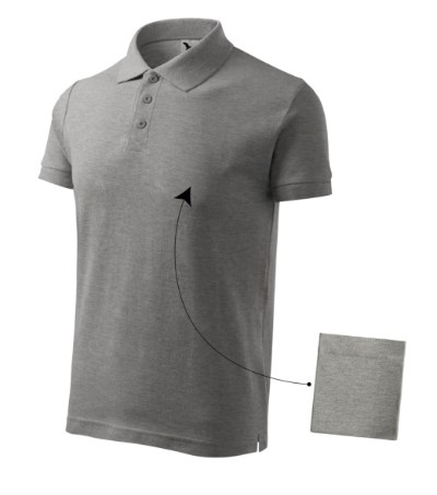 Poloshirt heren Cotton ash melange - dark gray melange