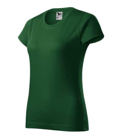 T-shirt dames Basic licht khaki - bottle green