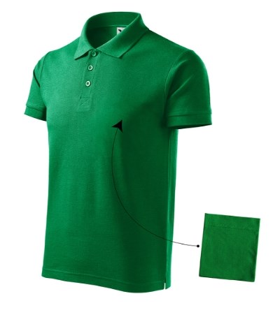 Poloshirt heren Cotton ash melange - kelly green