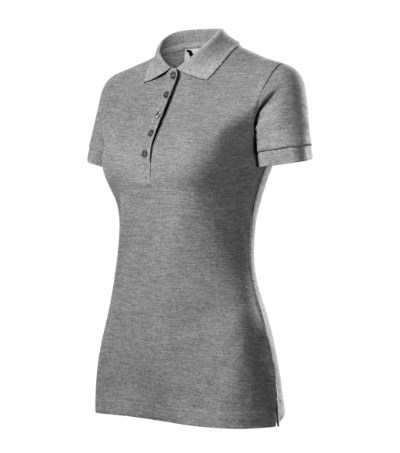 Poloshirt dames Cotton Heavy Wit - dark gray melange
